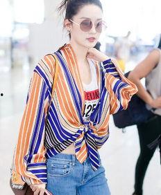明星网红的条纹衬衫,明星网红演绎时尚新篇章